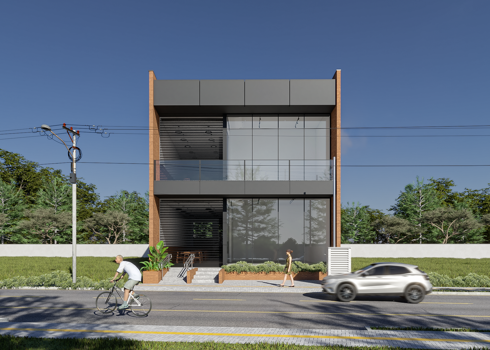 Fachada Comercial Contemporânea